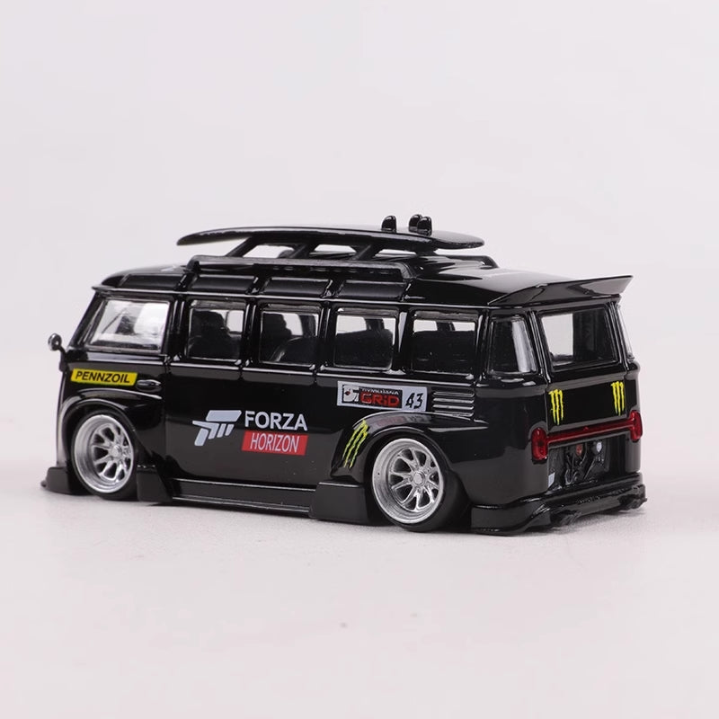 LF Model Volkswagen T1 Kombi WideBody with Surfboards Forza Monster Livery 1:64