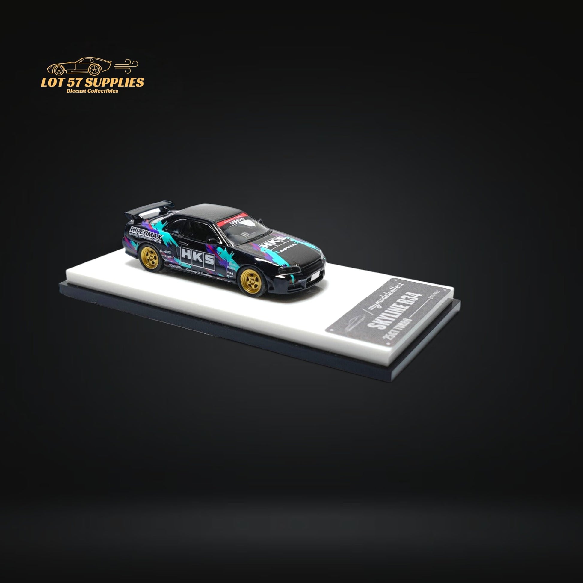 MC Nissan Skyline R34 Turbo HKS Livery 1:64