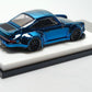 MC Porsche RWB 930 Blue Chrome Version Ducktail Diecast 1:64