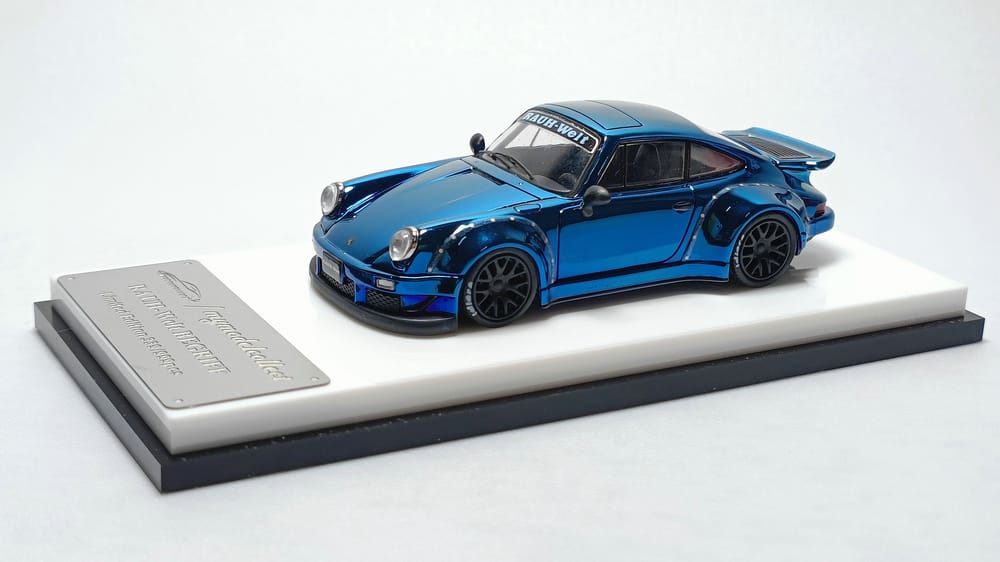 MC Porsche RWB 930 Blue Chrome Version Ducktail Diecast 1:64MC Porsche RWB 930 Blue Chrome Version Ducktail Diecast 1:64