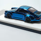 MC Porsche RWB 930 Blue Chrome Version Ducktail Diecast 1:64