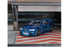  Inno64 X CLDC Nissan Skyline R34 In Full Chrome Blue Carbon - English Magazine Version 1:64 (MAGAZINE INCLUDED)
