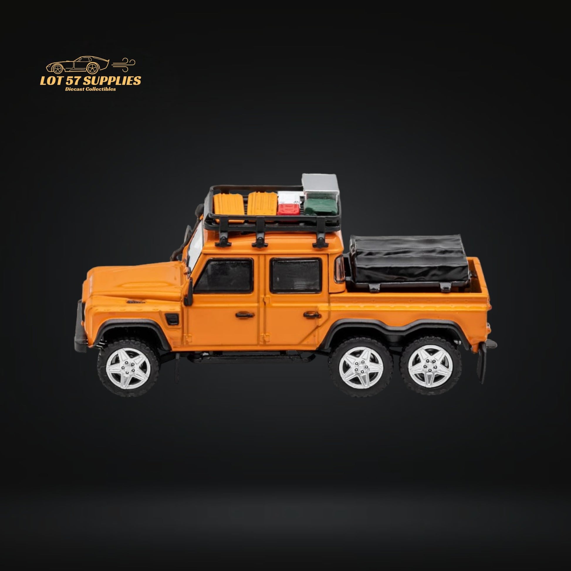 GCD Land Rover Defender 6x6 Orange Camping Modified 1:64 KS-053-287