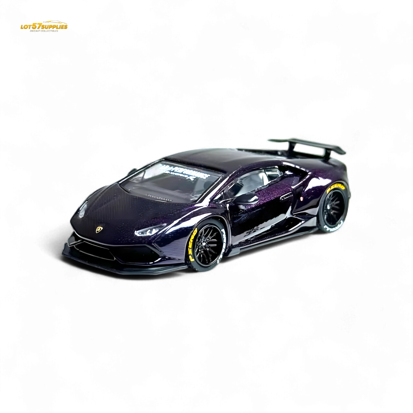 King Model Lamborghini Huracan LP610 LB 1.0 Purple Carbon Fiber 1:64 Diecast Model