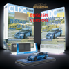Inno64 X CLDC Nissan Skyline R34 In Full Chrome Blue Carbon - English Magazine Version 1:64 (MAGAZINE INCLUDED)