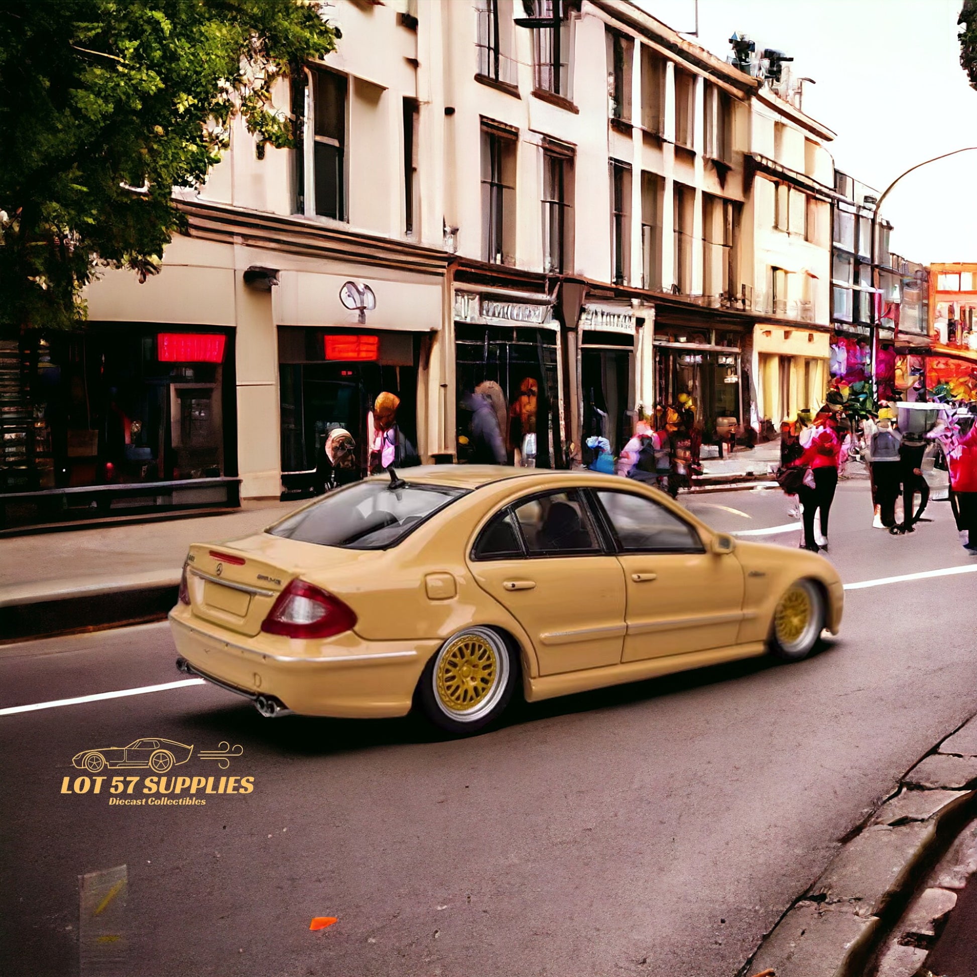 MK Model Mercedes-Benz E63 AMG W211 Lowered in Desert Yellow 1:64