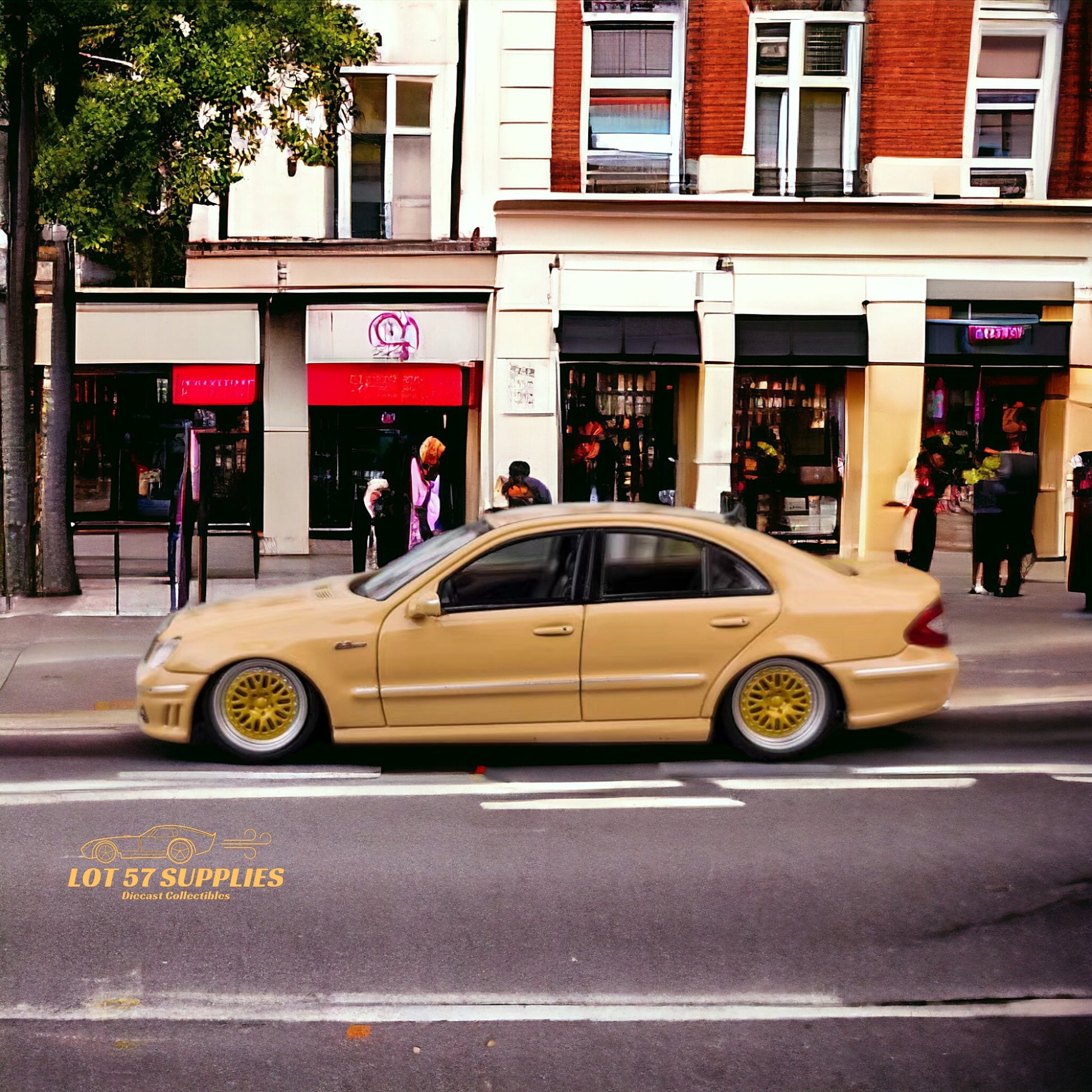 MK Model Mercedes-Benz E63 AMG W211 Lowered in Desert Yellow 1:64