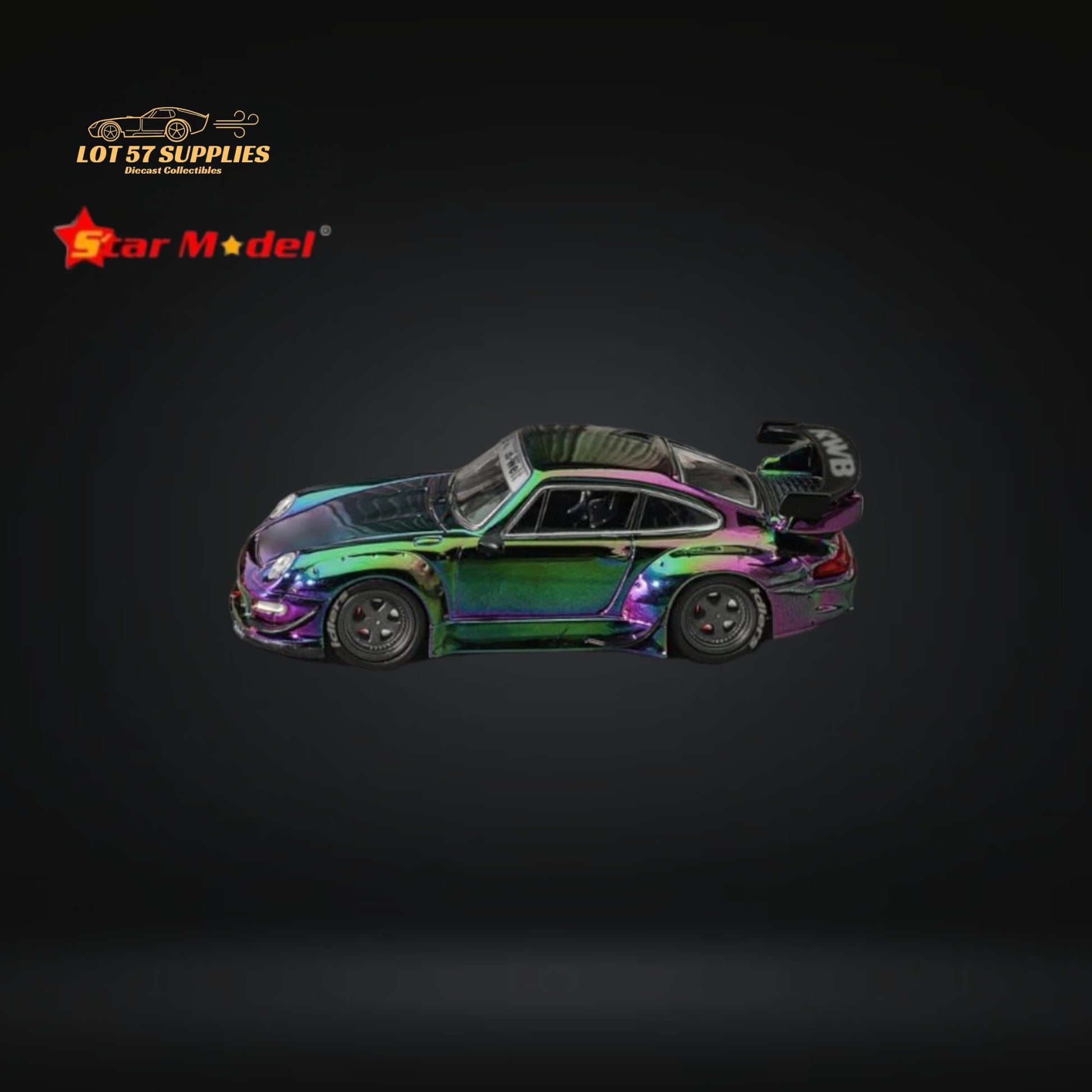 Star Model Porsche RWB 993 GT Wing Magic Purple-Green 1:64