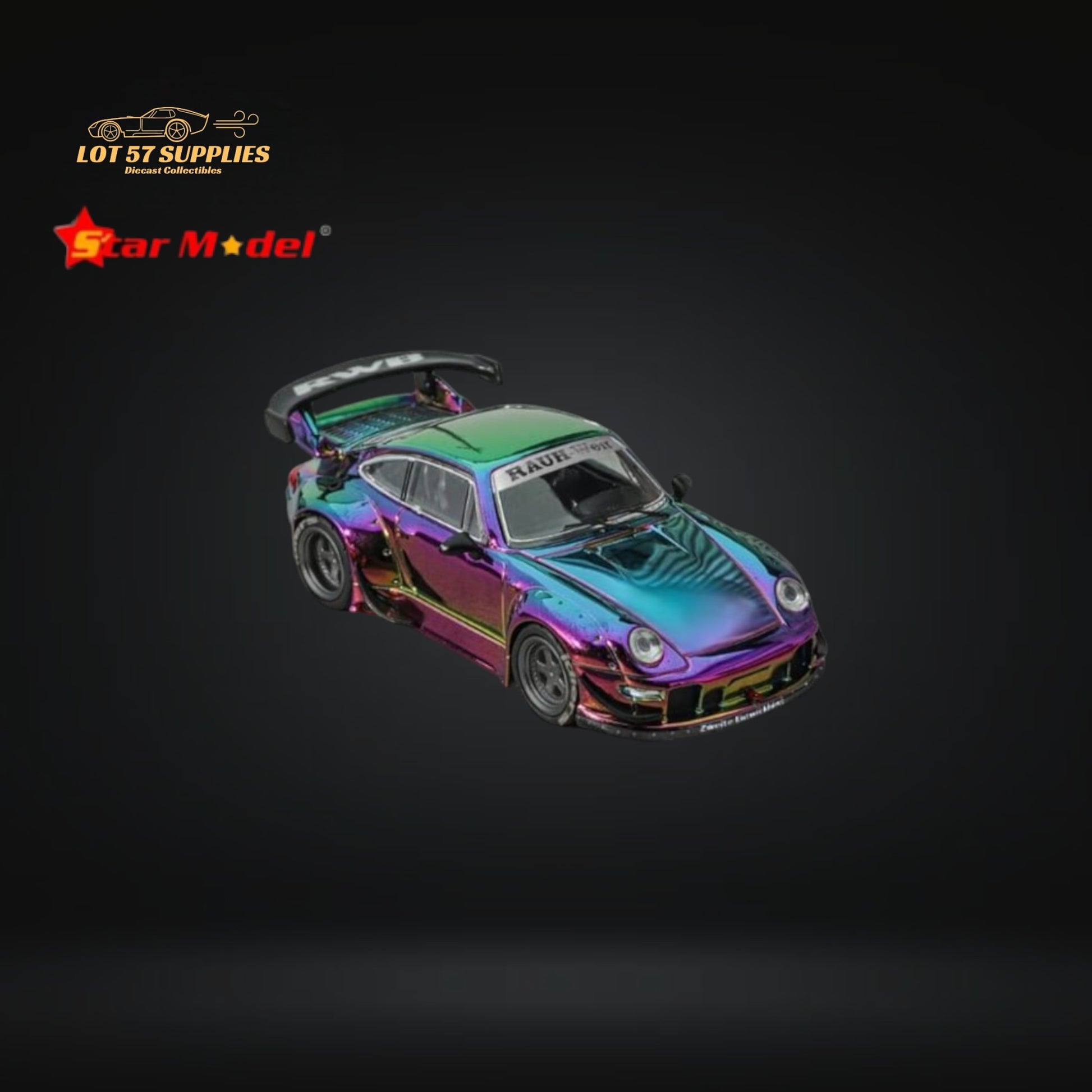 Star Model Porsche RWB 993 GT Wing Magic Purple-Green 1:64