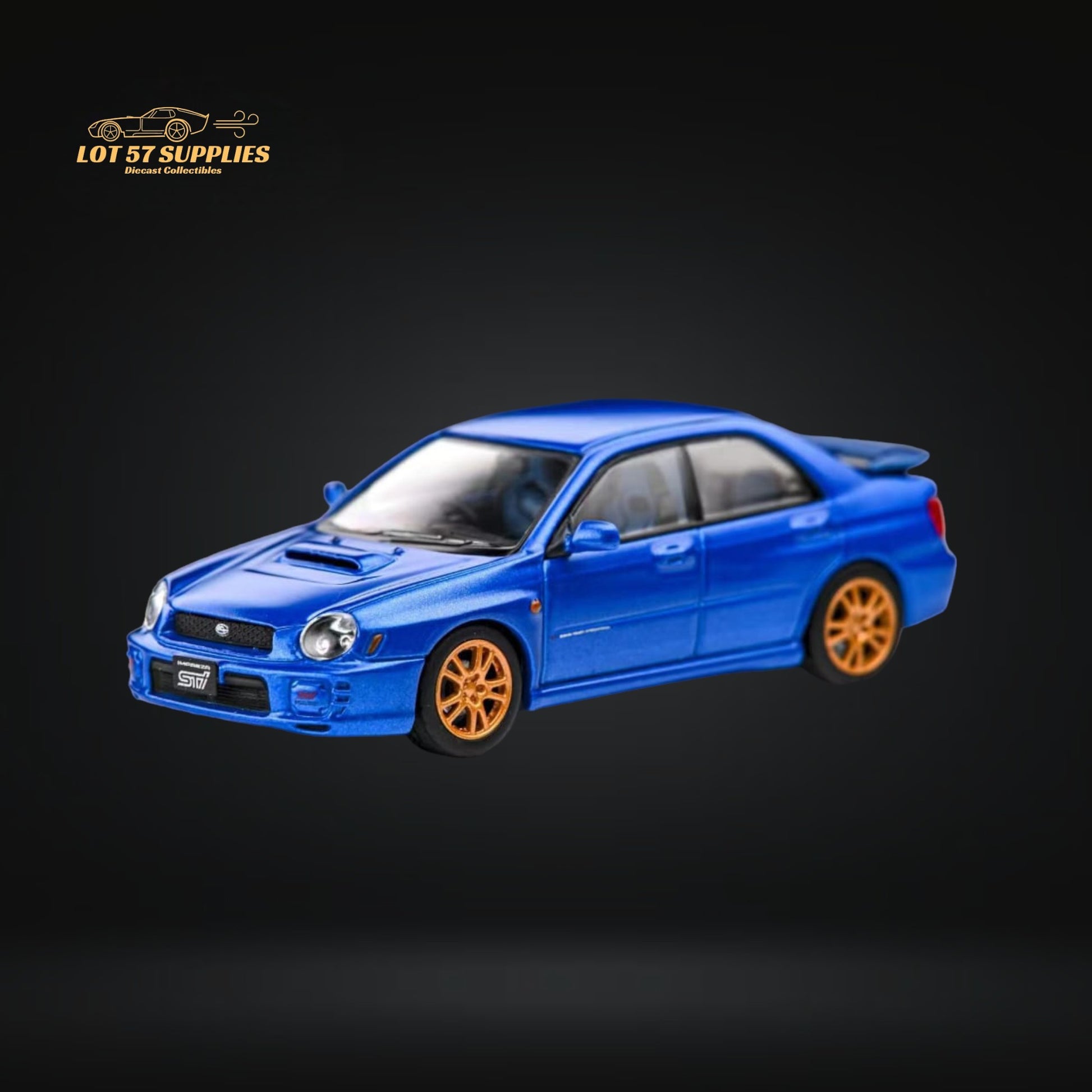 Furuya Subaru Impreza WRX STI 7th Gen Sedan Blue Gold Wheels 1:64