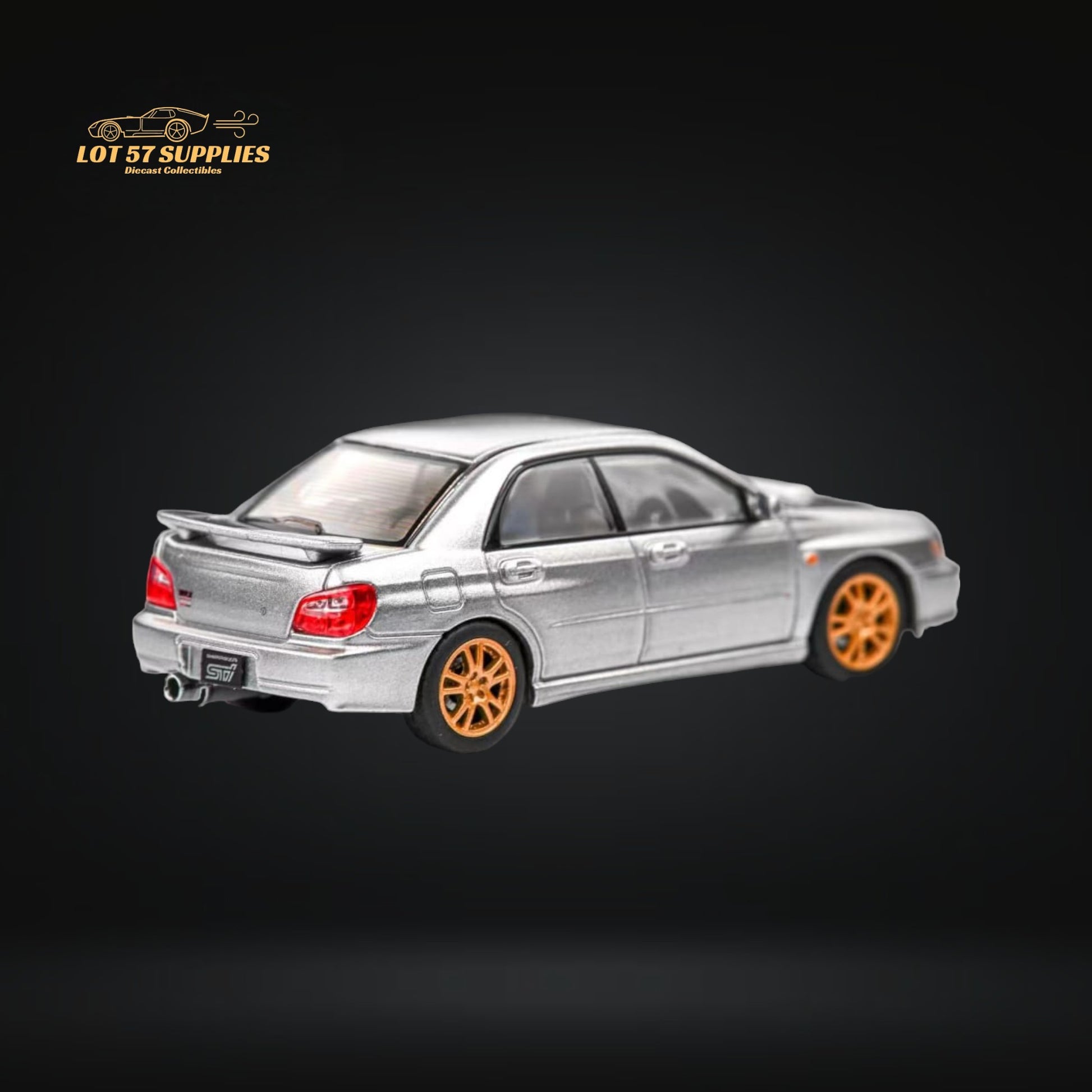 uya Subaru Impreza WRX STI 7th Gen Sedan Silver Gold Wheels 1:64