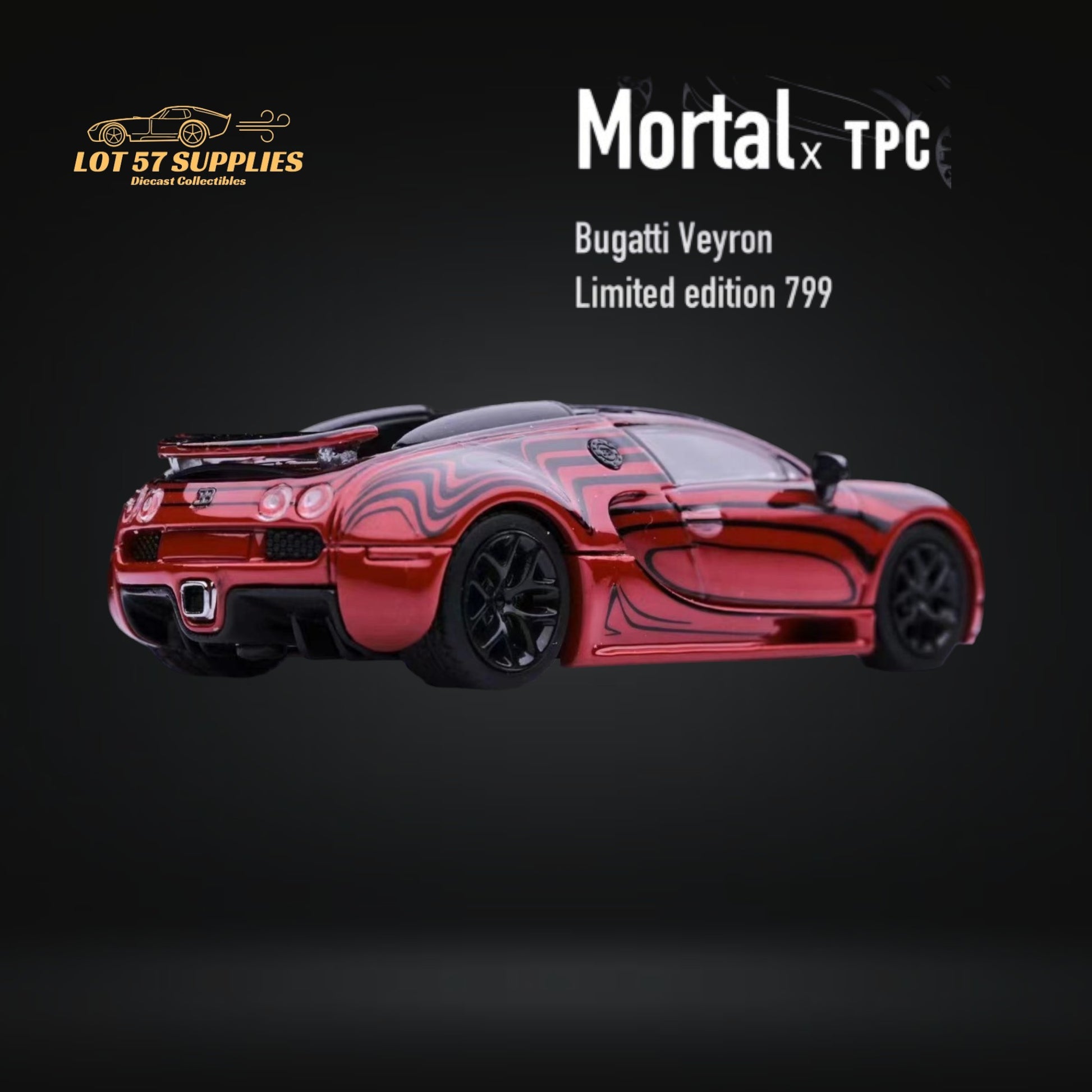 Mortal Bugatti Veyron in Red Advan Ceramic Livery Limited to 799 Pcs 1:64