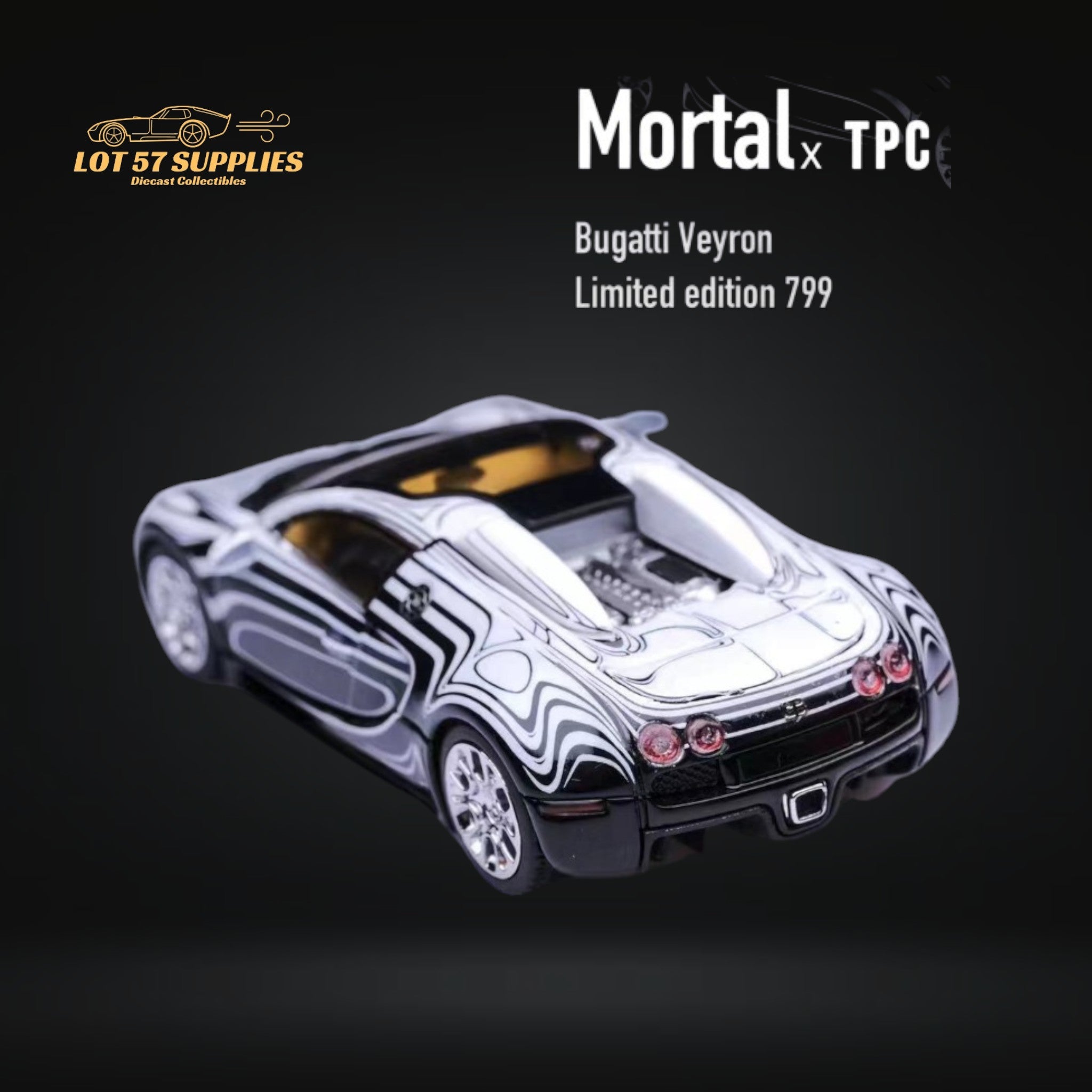 Mortal Bugatti Veyron Ceramic Dragon White/Black With Adjustable Wing