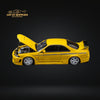 Focal Horizon Nissan Skyline R33 GT-R 4TH Gen 400R in Yellow Openable Hood 1:64