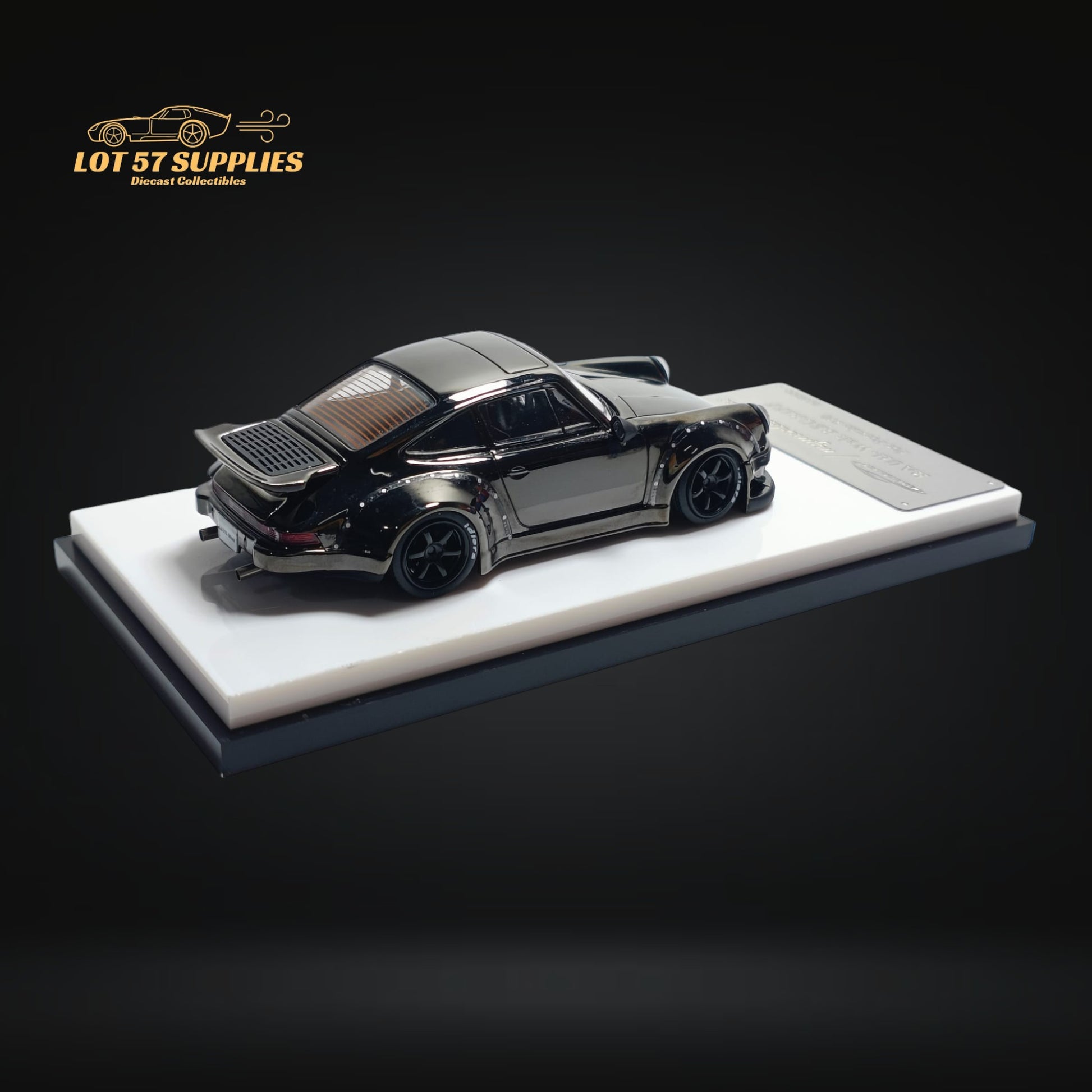 MC Porsche RWB 930 Chrome Gunmetal Gray Ducktail Diecast 1:64
