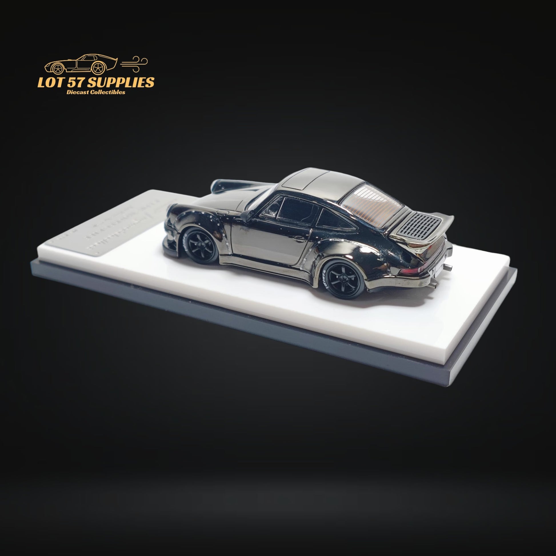MC Porsche RWB 930 Chrome Gunmetal Gray Ducktail Diecast 1:64