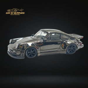 MC Porsche RWB 930 Chrome Gunmetal Gray Ducktail Diecast 1:64