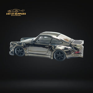 MC Porsche RWB 930 Chrome Gunmetal Gray Ducktail Diecast 1:64