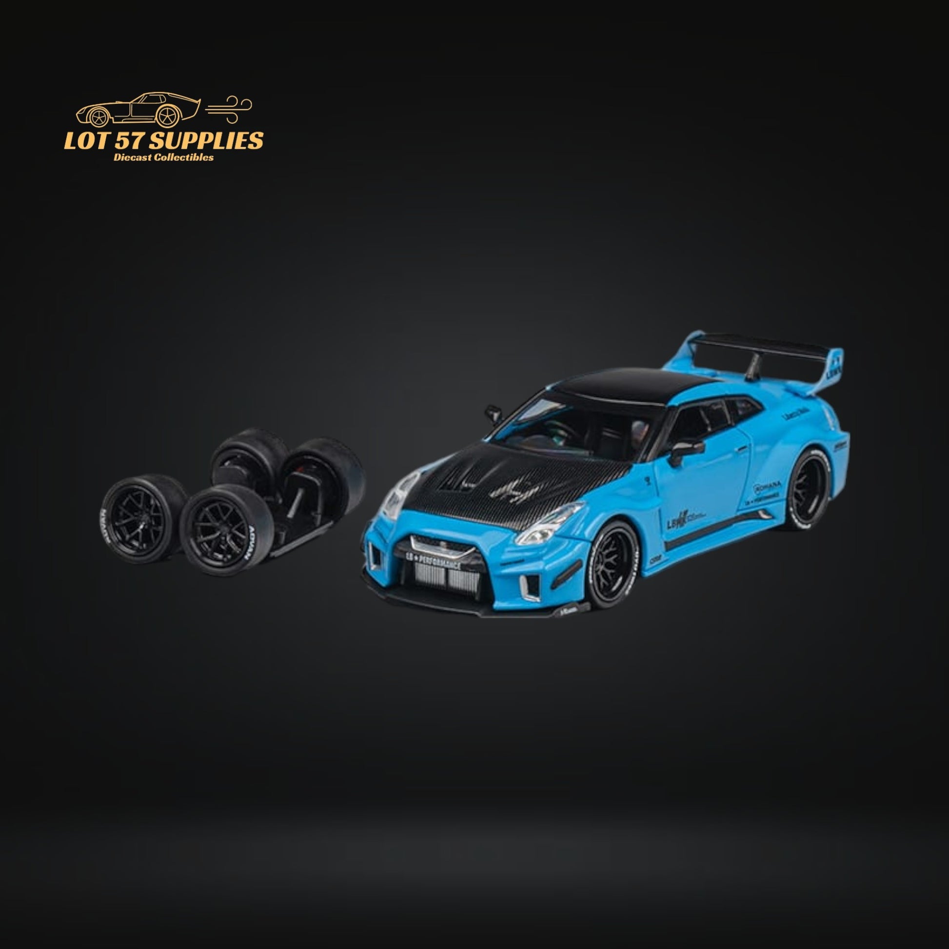 CM Model Nissan Skyline GT-R R35RR Baby Blue LBWK 1:64