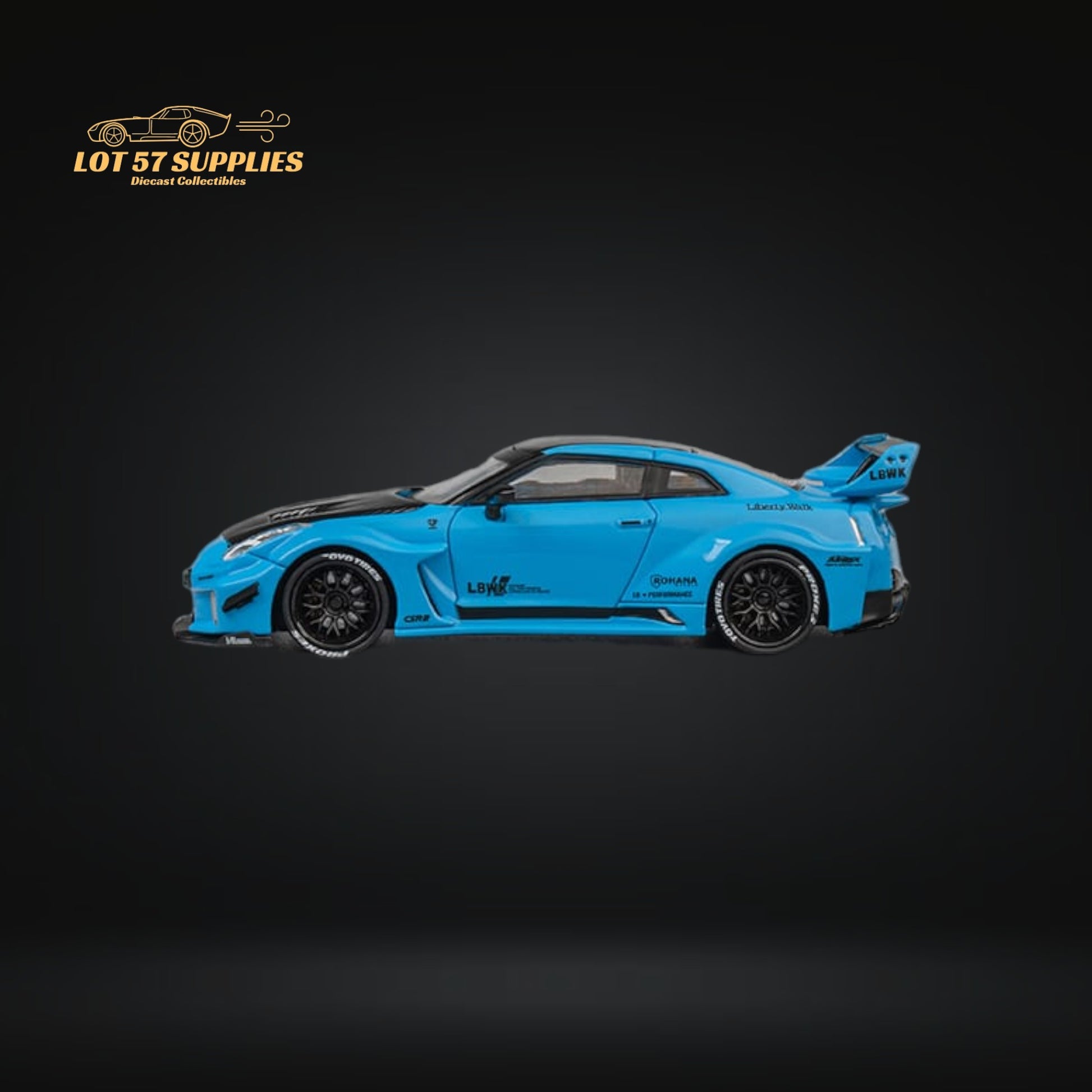 CM Model Nissan Skyline GT-R R35RR Baby Blue LBWK 1:64