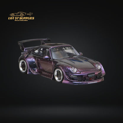 Street Weapon Porsche RWB 993 Chameleon Purple Low Wing 1:64