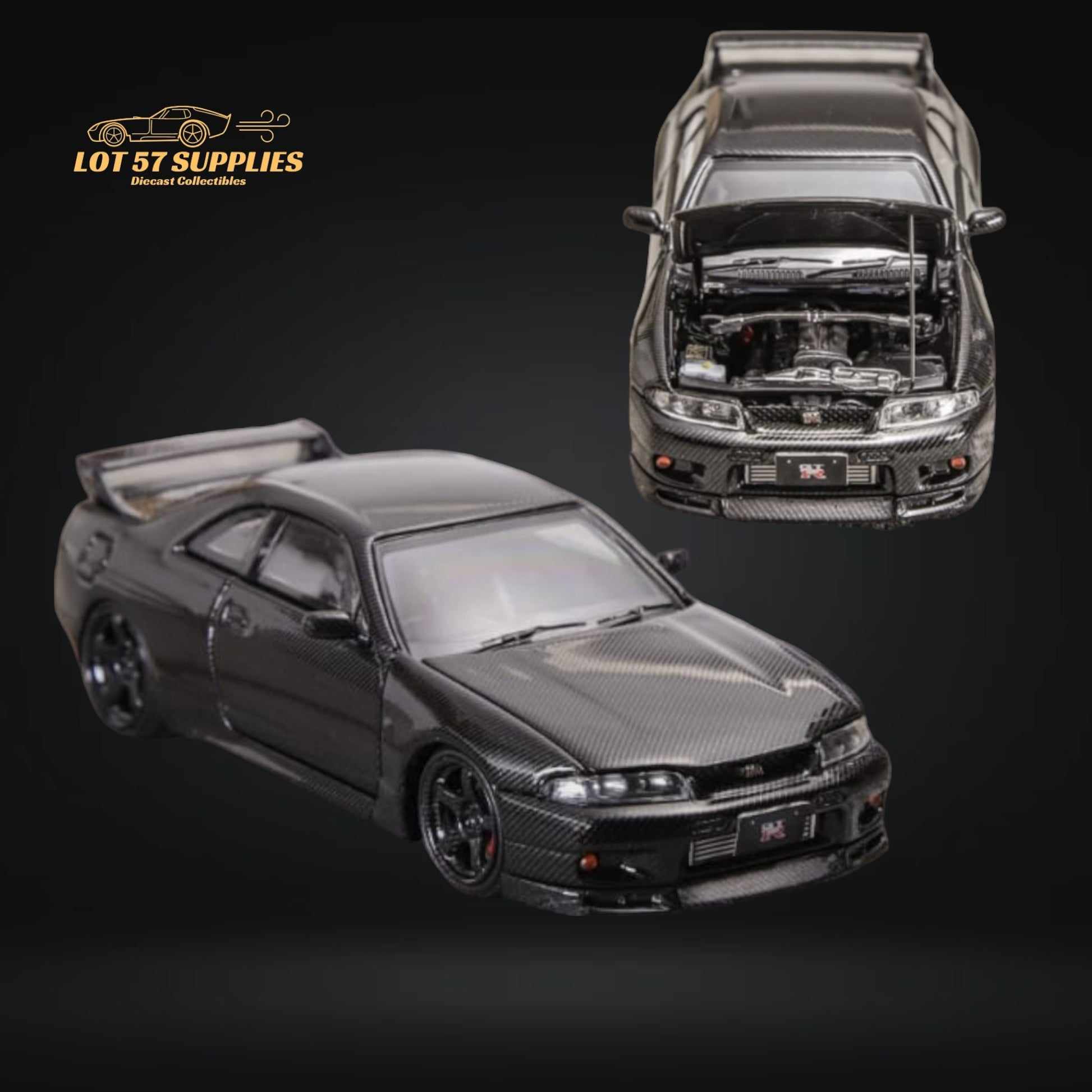 Focal Horizon Skyline GT-R R33 GT-R 4th Gen BCNR33 Full Carbon Black 1:64