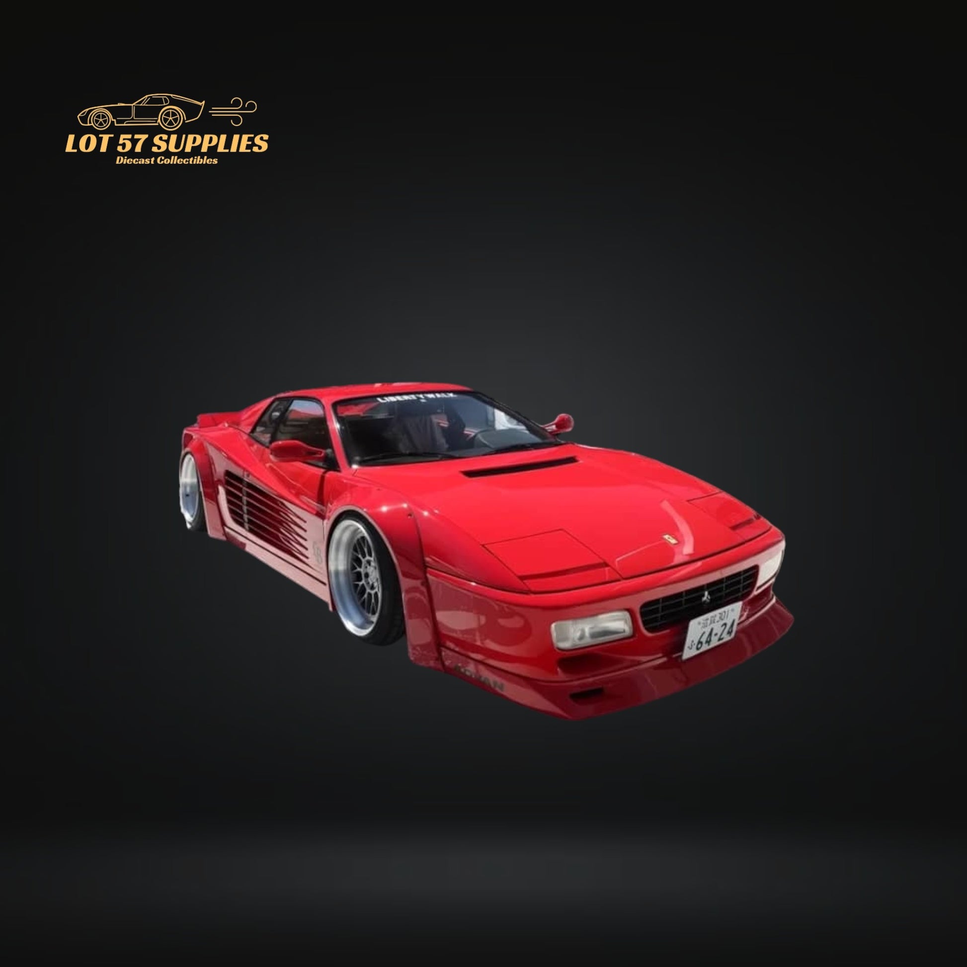 Star Model Testarossa 512TR LB-Works Wide Body Modified Red /Silver Wheels 1:64