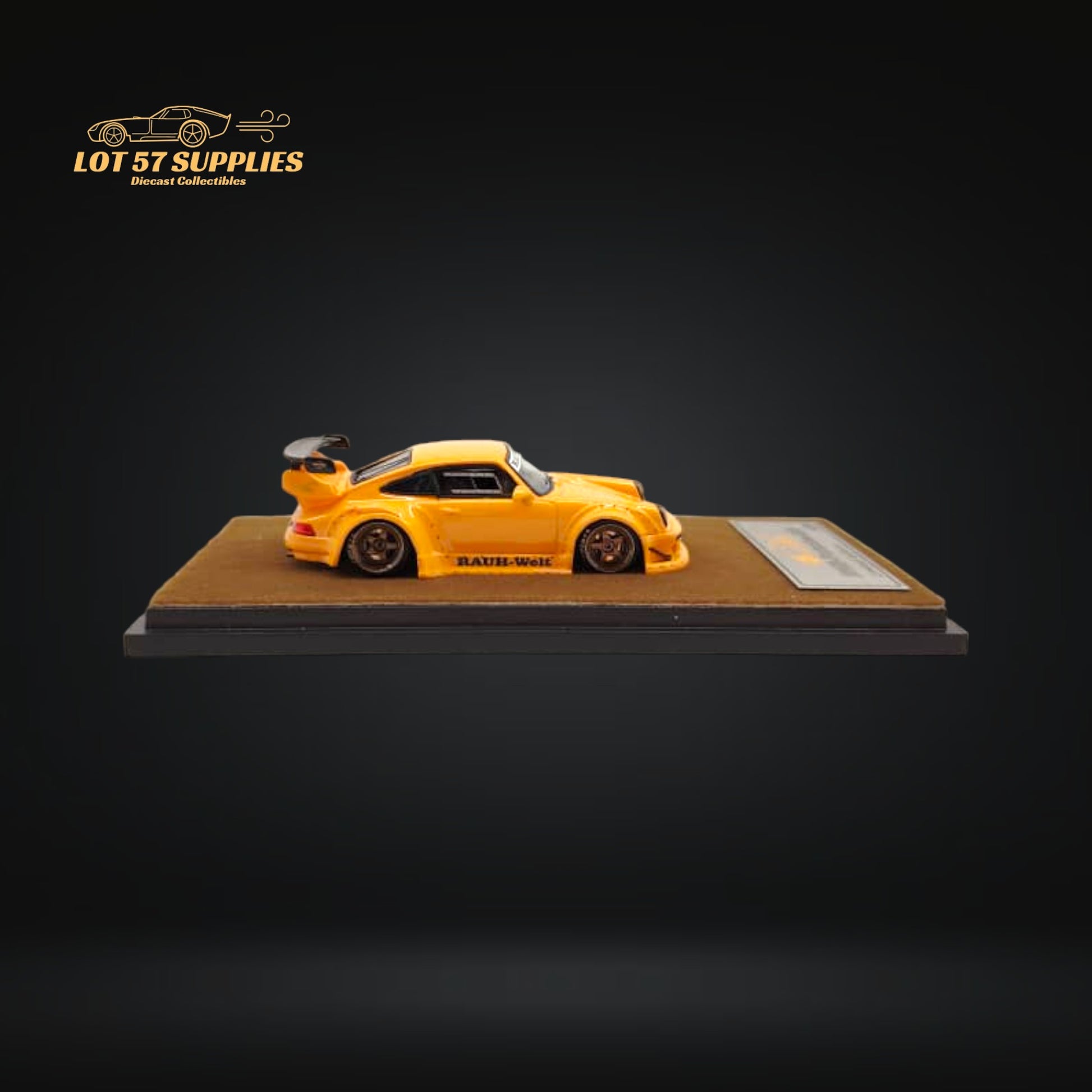 QIDIAN Porsche RWB 930 GT Wing in Orange Resin Model 1:64