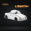 Liberty64 Volkswagen Beetle Fuscup Pickup Truck in White 1:64