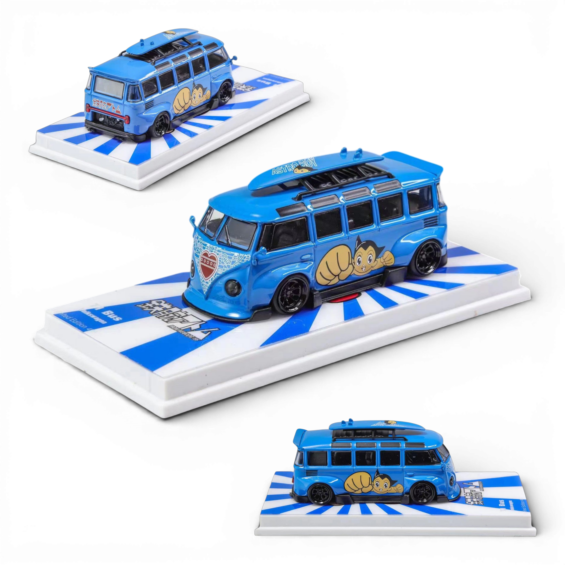 Flame Model VW Volkswagen T1 Astro Boy Blue 1:64 Diecast Model