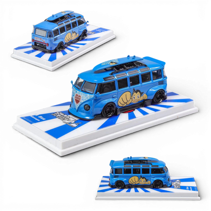 Flame Model VW Volkswagen T1 Astro Boy Blue 1:64 Diecast Model