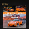 Fast Speed Porsche 964 RWB Widebody HIBIKI GT Version Rear Wing in Orange 1:64