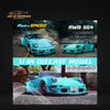 Fast Speed Porsche 964 RWB Widebody KASHIWA X Version Rear Wing in Tiffany Blue 1:64