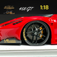 IVY MERIT 458 GT Rosso Red LBWK LB Silhouette Resin 1:18 Scale