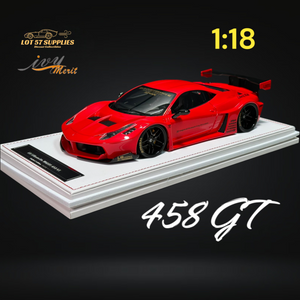 IVY MERIT 458 GT Rosso Red LBWK LB Silhouette Resin 1:18 Scale