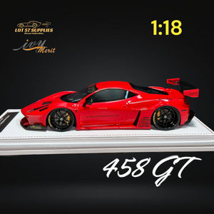 IVY MERIT 458 GT Rosso Red LBWK LB Silhouette Resin 1:18 Scale