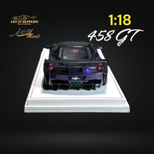 IVY MERIT 458 GT Purple LBWK LB Silhouette Resin 1:18 Scale