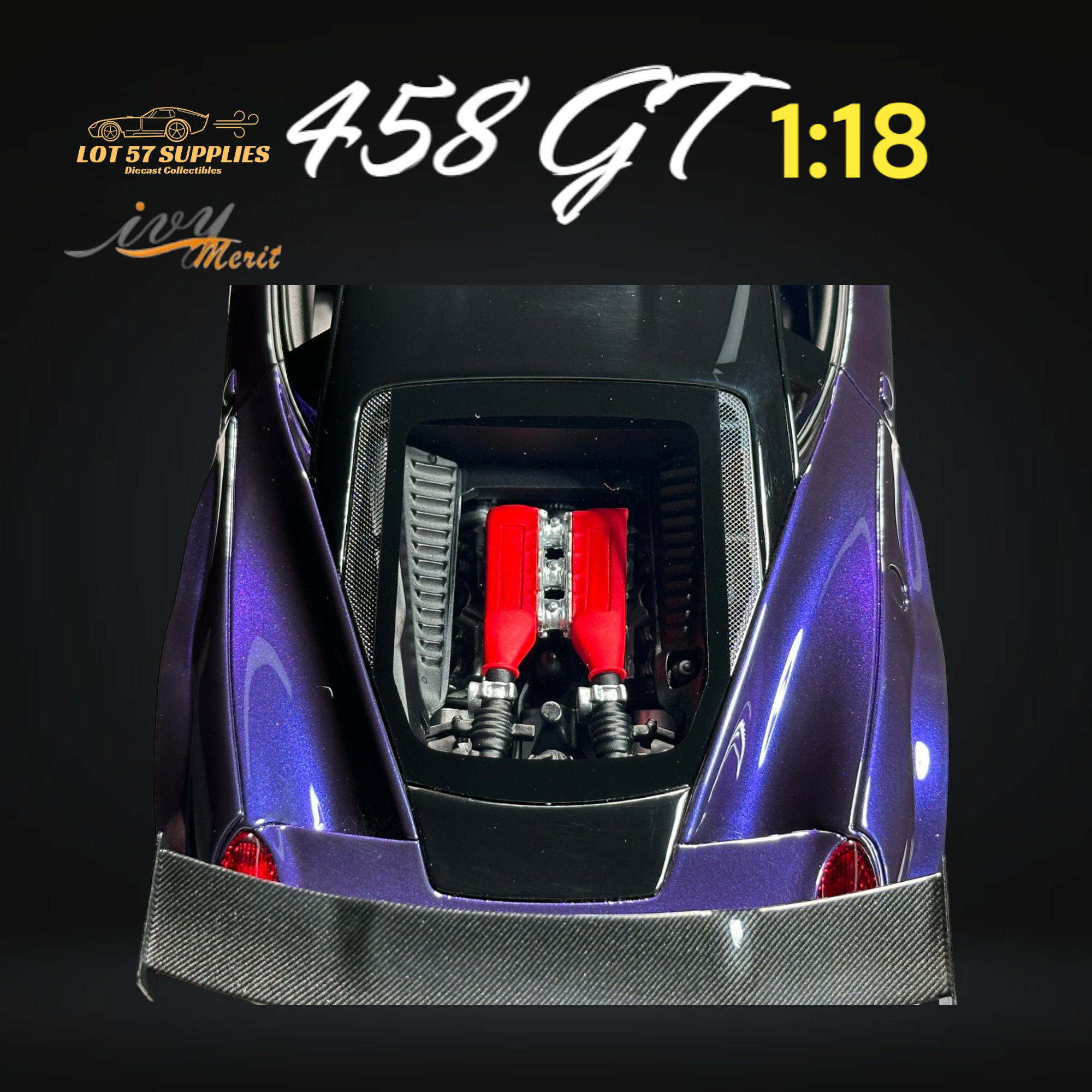 IVY MERIT Ferrari 458 GT 1:18 Diecast | LOT57 Supplies IVY MERIT Ferrari 458 GT 1:18 Diecast | LOT57 Supplies