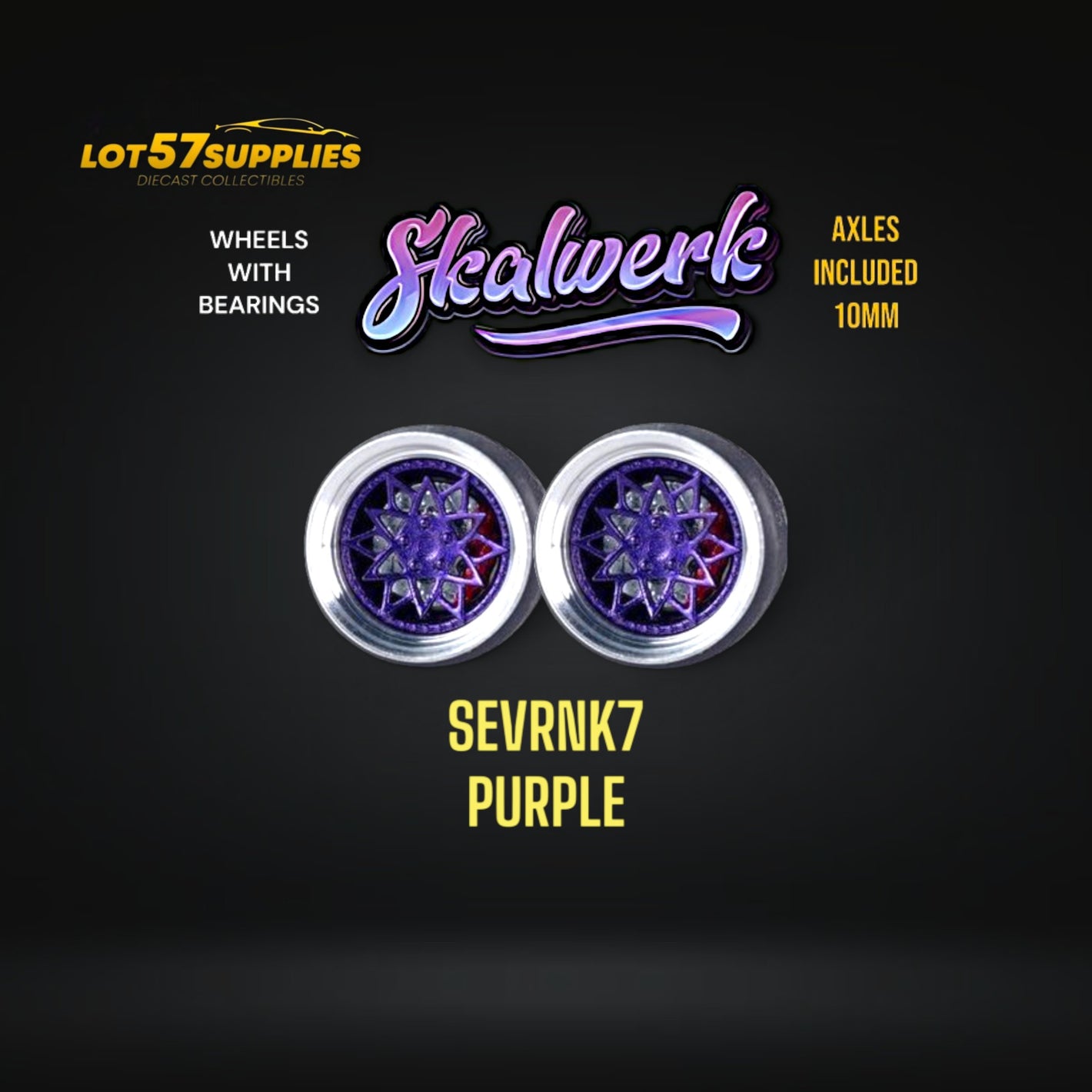 Custom Order Only - Skalwerk - SEVRNK7 PURPLE - 1:64 (1 SET = 4 Wheels)