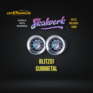 Custom Order Only - Skalwerk - BLITZ01 GUNMETAL - 1:64 (1 SET = 4 Wheels)