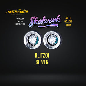 Custom Order Only - Skalwerk - BLITZ01 SILVER - 1:64 (1 SET = 4 Wheels)