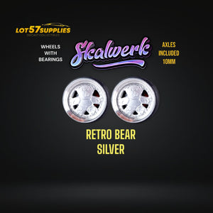 Custom Order Only - Skalwerk - RETRO BEAR SILVER - 1:64 (1 SET = 4 Wheels)