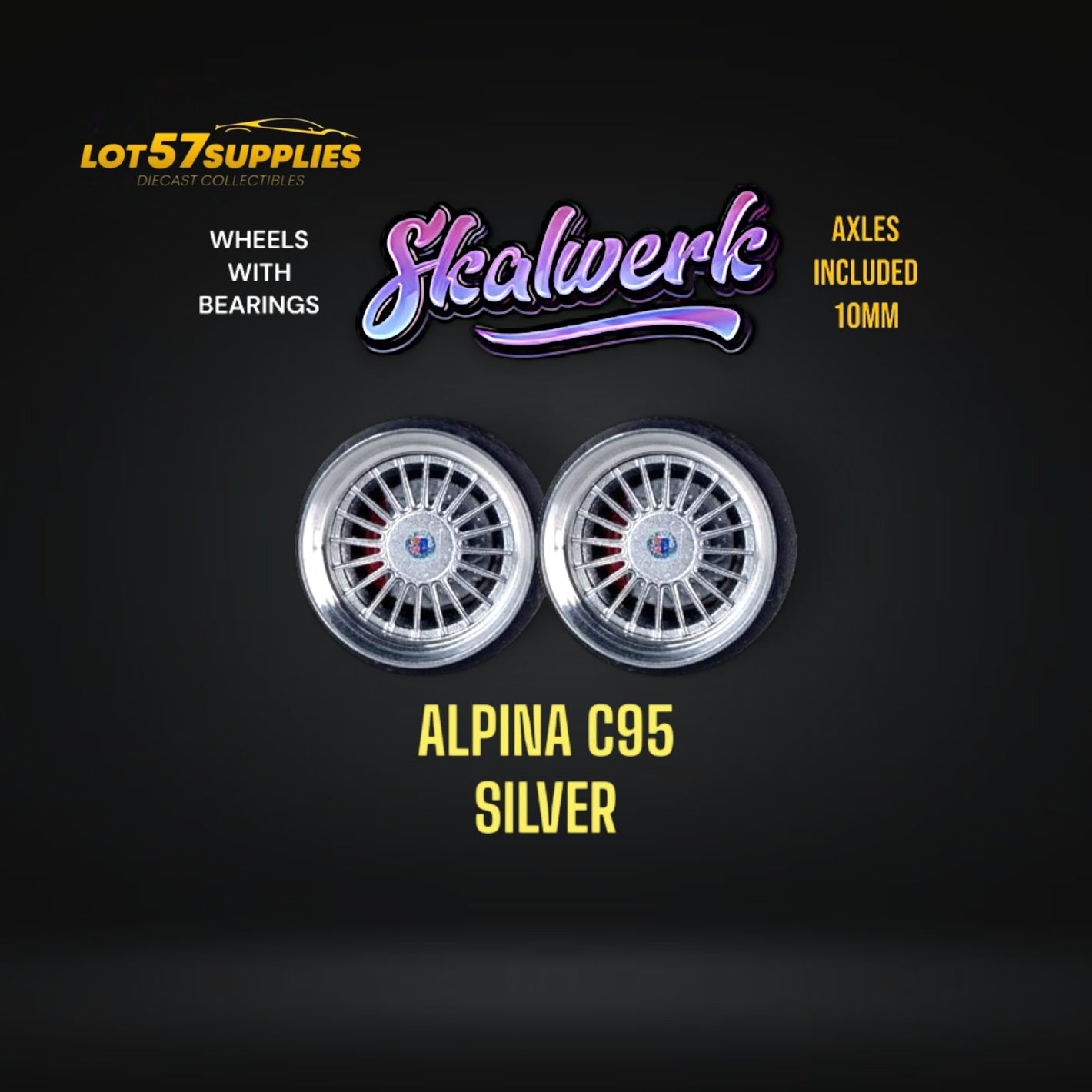 Custom Order Only - Skalwerk - ALPINA C95 SILVER - 1:64 (1 SET = 4 Wheels)