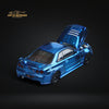 TimeTop Nissan Skyline GTR-R34 Chrome Blue Carbon Gift box Edition 1:64 TT643437