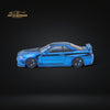 TimeTop Nissan Skyline GTR-R34 Chrome Blue Carbon Gift box Edition 1:64 TT643437