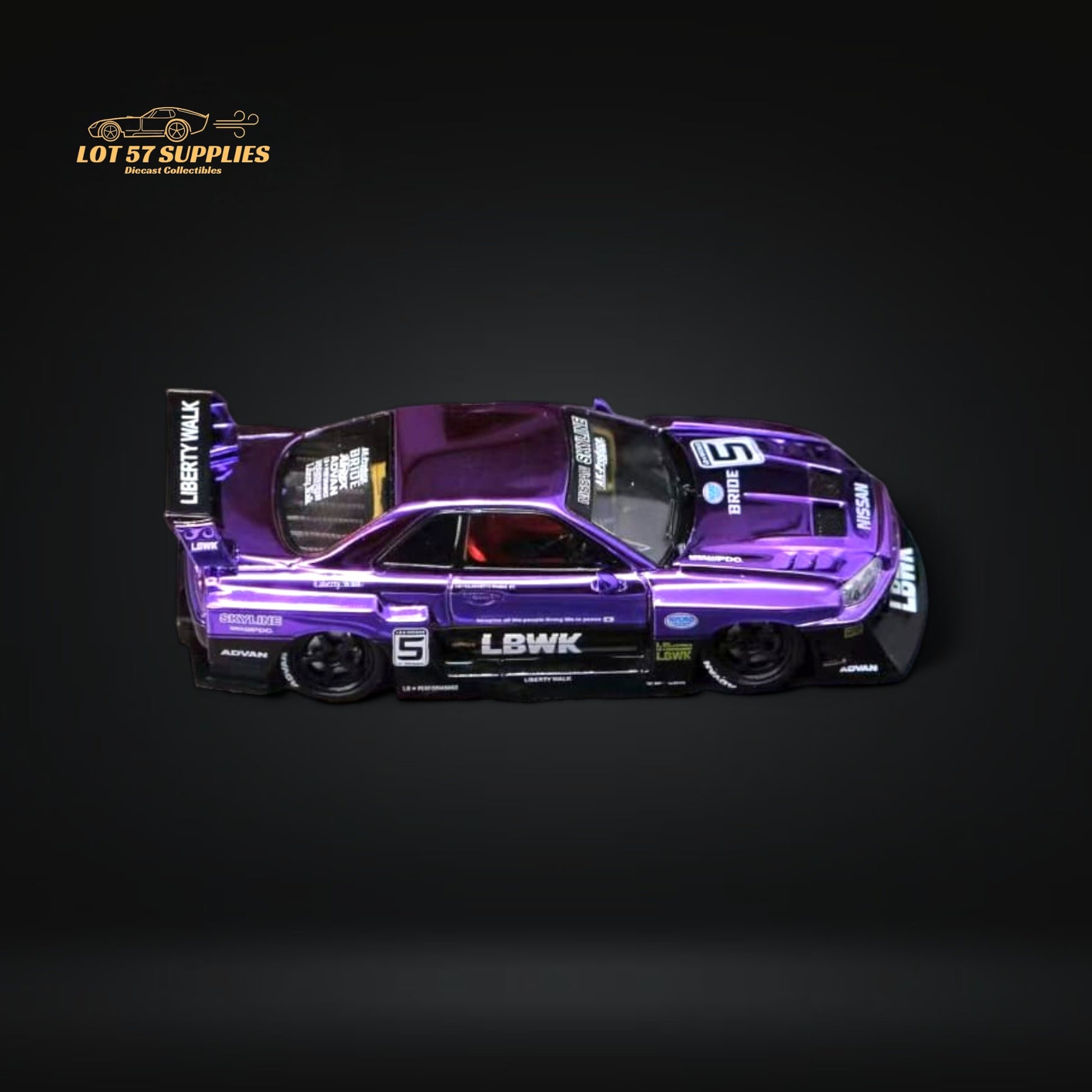 Street Weapon LBWK ER34 Nissan Skyline GT-R Chrome Purple 1:64 Limited to 500 Pcs