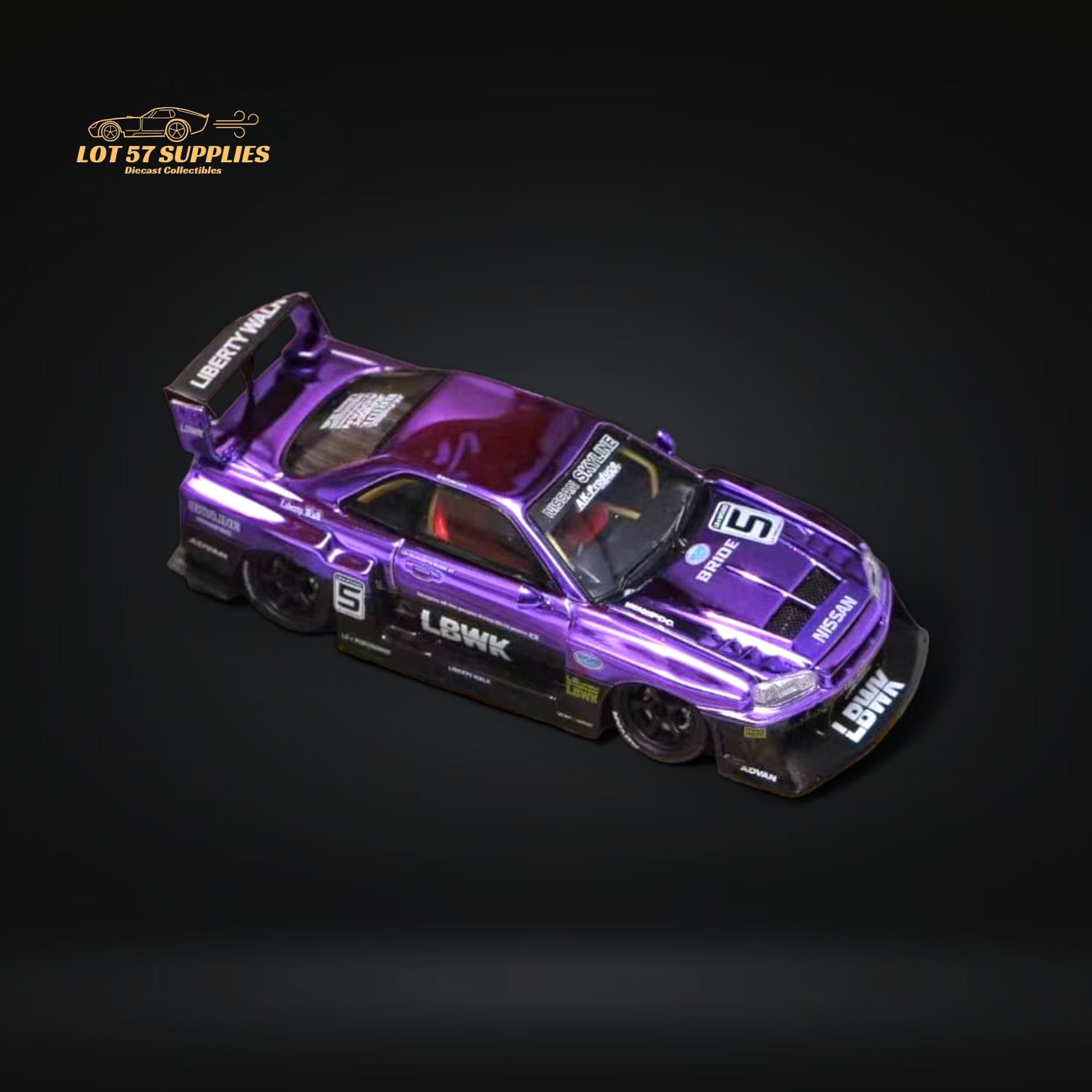 Street Weapon LBWK ER34 Nissan Skyline GT-R Chrome Purple 1:64 Limited to 500 Pcs