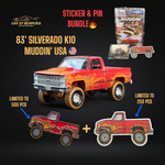 Auto World 1983 Chevrolet Silverado K10 4x4 Muddy LIFTED Squarebody 1:64 BUNDLE 1:64