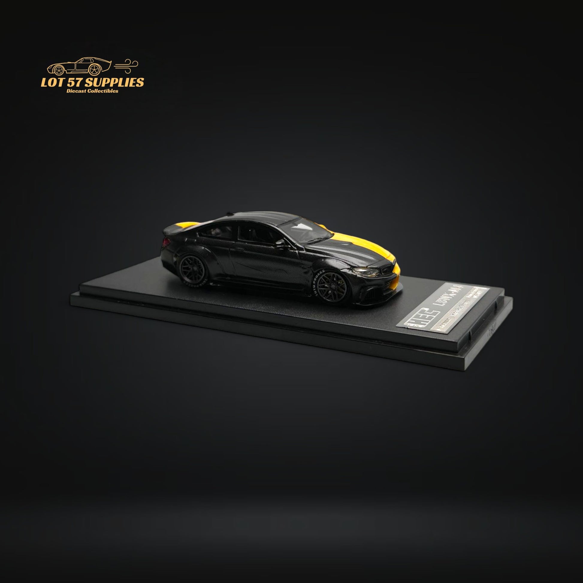 Stance Hunters High Rev Series BMW M4 LWBK Yellow / Black Carbon Fiber 1:64 Resin