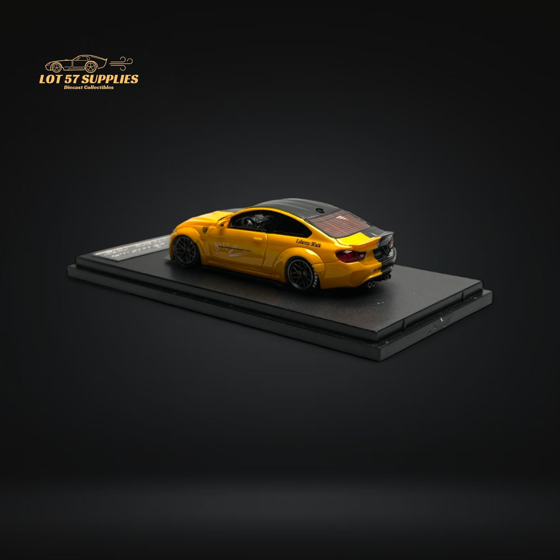 Stance Hunters High Rev Series BMW M4 LWBK Yellow / Black Carbon Fiber 1:64 Resin